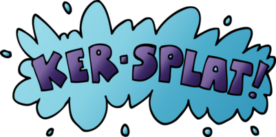 cartoon doodle wording ker-splat png