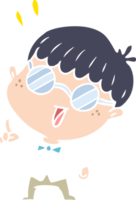 flat color style cartoon clever boy png