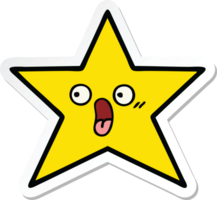 pegatina de una linda estrella dorada de dibujos animados png
