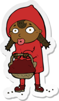 sticker of a little red riding hood cartoon png