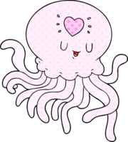 medusas de dibujos animados enamoradas png