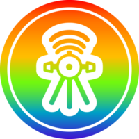 Kommunikation Satellit kreisförmig Symbol mit Regenbogen Gradient Fertig png