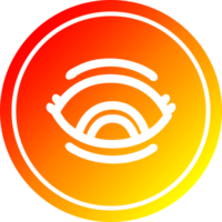 staring eye circular icon with warm gradient finish png