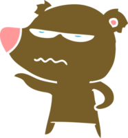 angry bear flat color style cartoon png