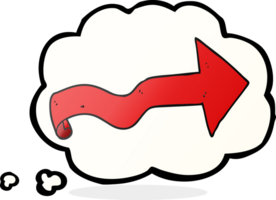 hand drawn thought bubble cartoon arrow png