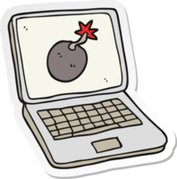 sticker of a cartoon laptop computer with error screen png