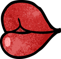 Cartoon-Doodle rote Lippen png