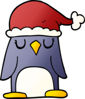 Cartoon-Doodle Weihnachtspinguin png
