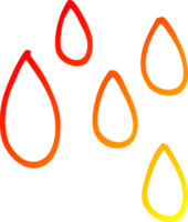 warm gradient line drawing of a cartoon rain drop png