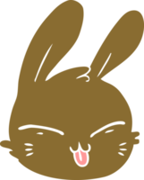 vlak kleur stijl tekenfilm konijn gezicht png
