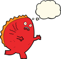 Cartoon-Monster mit Gedankenblase png