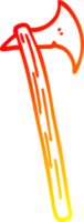 warm gradient line drawing of a cartoon long axe png