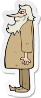 sticker of a cartoon bearded old man png