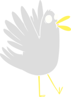 oiseau de dessin animé de style couleur plat piaillant png