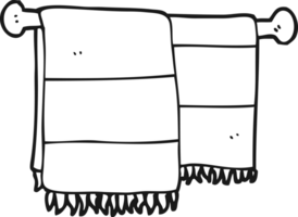 hand drawn black and white cartoon bathroom towels png