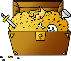 hand drawn gradient cartoon doodle of a treasure chest png