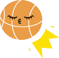 plat Couleur rétro dessin animé de une basketball png