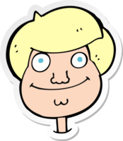 sticker of a cartoon happy boys face png