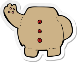 pegatina de un cuerpo de oso de peluche de dibujos animados png