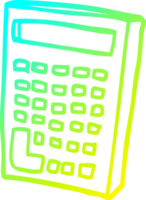 cold gradient line drawing of a cartoon calculator png