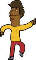 cartoon worried man pointing png