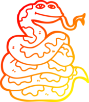 warm gradient line drawing of a cartoon snake png