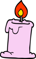 cartoon doodle lit candle png