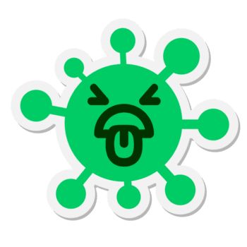 adesivo de vírus com raiva png