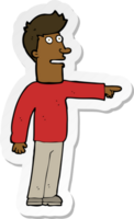 sticker of a cartoon man pointing png