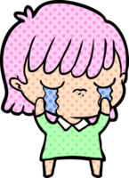 cartoon woman crying png