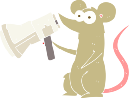 flat color illustration of mouse with megaphone png