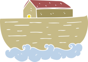 flat color illustration of noah's ark png