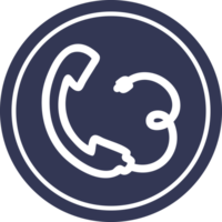 telephone handset circular icon symbol png