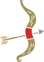 dessin animé doodle arc et flèche png