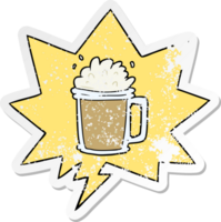 desenho animado cerveja do cerveja com discurso bolha angustiado angustiado velho adesivo png