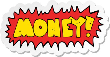 sticker of a cartoon money symbol png