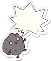 cartoon rock falling with speech bubble sticker png