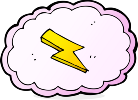 cartoon cloud and lightning bolt symbol png