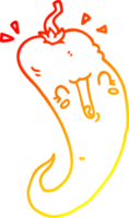 caldo pendenza linea disegno di un' cartone animato chili Pepe png