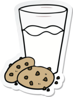 sticker of a cartoon cookies and milk png