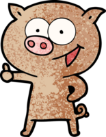 cheerful pig cartoon png