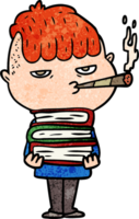 homem de desenho animado fumando png