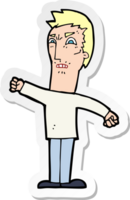 sticker of a cartoon annoyed man png