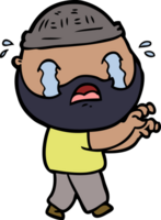 cartoon bearded man crying png