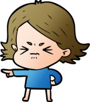 cartoon angry girl png