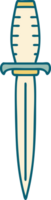 iconic tattoo style image of a dagger png