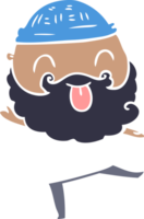 hombre bailando con barba sacando la lengua png