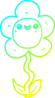 frio gradiente linha desenhando do uma desenho animado flor png