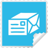 square peeling sticker cartoon of a paper parcel png