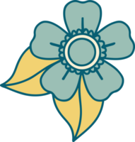 imagen icónica de estilo tatuaje de una flor png